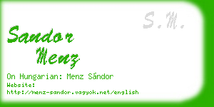 sandor menz business card